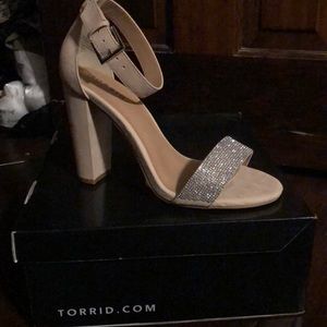 wide width rhinestone heels